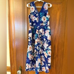 Floral Jumpsuit With Shorts And Skirt Overlay